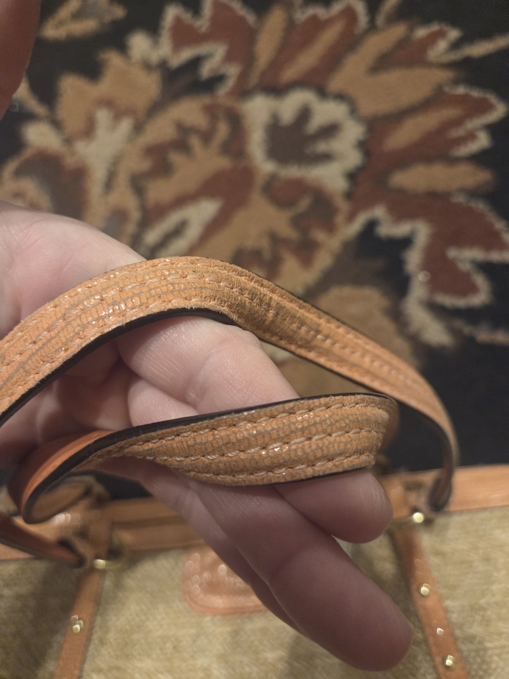 Coach Straw Tote with Tan Leather Trim - Picture 6 of 9